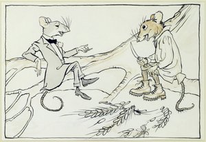 The Town Mouse and the Country Mouse, illustration from Aesop