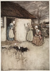 The good wives of the village never failed, in their evening gossipings to lay all the blame on Dame Van Winkle, from Rip Van Winkle by Washington Irving