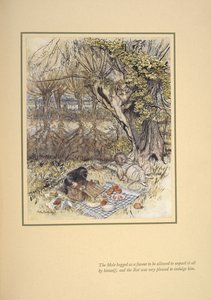 The mole begged as a favour to be allowed to unpack it all by himself; and the rat was very pleased to indulge him