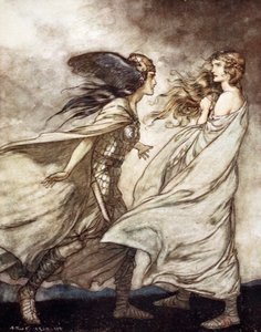 The ring upon thy hand - ..ah be implored! For Wotan fling it away!, 1924 by Arthur Rackham
