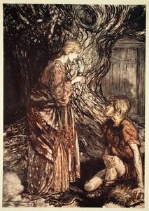 This healing and honeyed draught of Mead deign to accept from me by Arthur Rackham