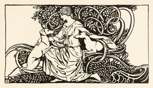 Tuiren with Bran and Sceólan from The Birth of Bran in Irish Fairy Tales by Arthur Rackham