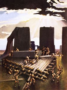 The Building of Stonehenge, Imagined in 1978 by Arthur Ranson