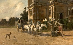 Front View of Wollaton Hall, Nottingham with Horse and Carriage, c.1880-1906 by Arthur Walker Redgate