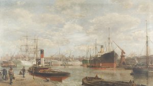 A Glimpse in 1920 of the Royal Edward Dock, Avonmouth by Arthur Wilde Parsons