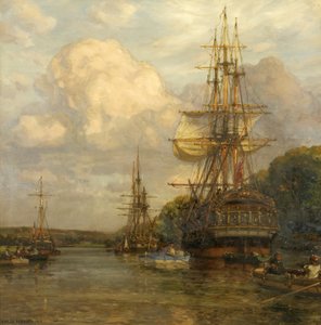 Privateers Tied Up at Hungroad in the Early 19th Century