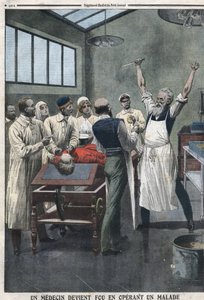 A doctor surgeon went mad operating a patient in a hospital in Razomin, Chita, Russia by Artist Unknown
