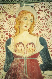 Close-up of a painting by Artist Unknown