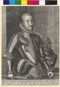 Copper engraving by Martin Rota of Emperor Rudolf II