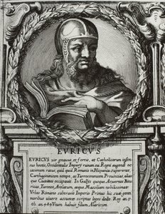 Euric (420-484). King of the Visigoths (466-484). Engraving