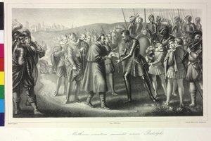 Franz of Dietrichstein Consigns King Matthew I a Letter of Emperor Rudolf II