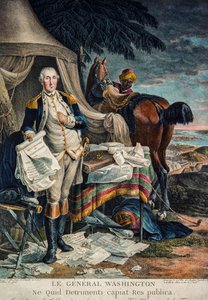 George Washington in a Battle Camp Holding the Declaration of Independence