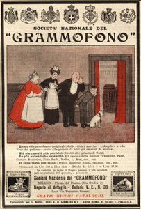 Italian advertisement of 1914 for the gramophone by Artist Unknown