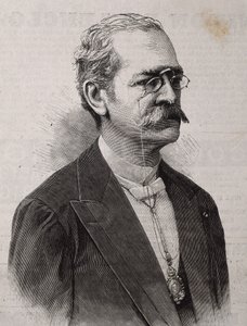 Ricardo Palma (1833-1919). Peruvian Author, Scholar, Librarian and Politician. Engraving by Artist Unknown