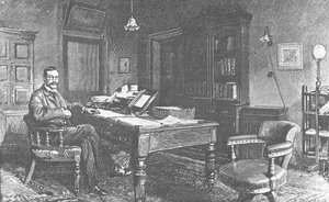 Portrait of Arthur Conan Doyle. Engraving