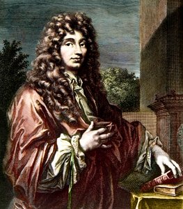 Portrait of Christiaan Huygens, Dutch Physicist and Mathematician (Colored Engraving)