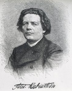 Anton Grigoryevich Rubinstein (1829-1894). Russian Composer and Pianist. Signed Portrait of Anton Rubinstein. Engraving