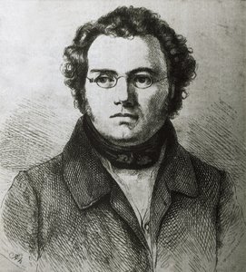 Franz Schubert. Austrian Romantic composer. Etching.