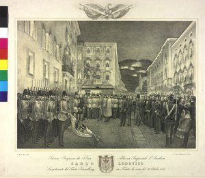 Solemn Reception of Archduke Karl Ludwig on 20th October 1855 in Trento by Artist Unknown