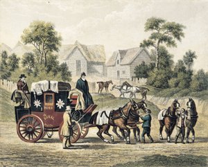 Stagecoach (19th c.). Engraving