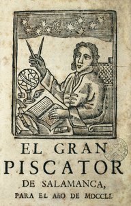 Diego de Torres Villarroel (1693-1770). Spanish writer, poet, dramatist, astrologer, doctor, mathematician, priest and professor of the University of Salamanca. Cover of 
