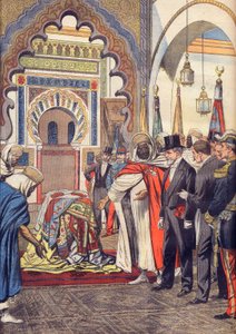 The President of the French Republic, Emile Loubet Visiting the Mosque of Sidi Bou Medine, Tlemcen, Algeria by Artist Unknown