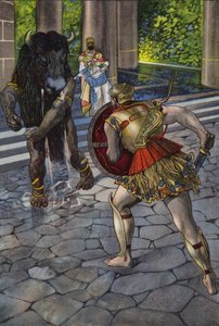 Heracles confronting the Minotaur by Artus Scheiner