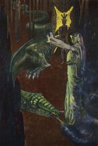 Jason watching Medea put the dragon guarding the golden fleece to sleep by Artus Scheiner