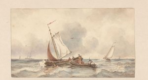 Ships at sea by Ary Pleijsier (signed by artist)