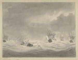 The Sinking of the Ship De Unie under Captain Count van Welderen in the North Sea, October 19, 1782