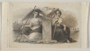 Banknote Vignette with Female Figures Representing Liberty and Justice by Asher Brown Durand.
