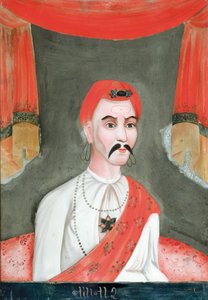 Reverse Glass Painting of an Indian Noble, from India or China for the Indian Market
