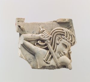 Cloisonné furniture plaque with a figure holding a sword, c.9th–8th century BC by Assyrian