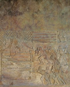 Relief Depicting the Stocking Up of Wood on the Shore Before Transportation by Sea, from the Palace of Sargon II, Khorsabad, Iraq