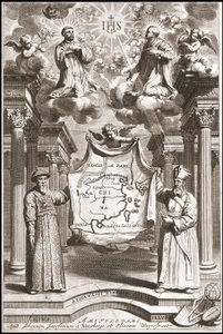 Adam Schall (left) and Matteo Ricci (right) in Chinese Mandarin costume, frontispiece of China by Athanase Kircher by Athanasius Kircher
