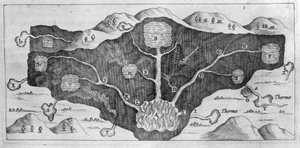 Cross section of the earth crust demonstrating the origin of the thermal springs
