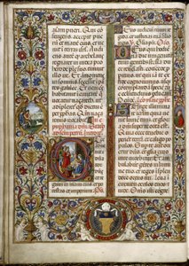 Missal of Thomas James: Page with an Initial: The Adoration of the Magi and a Margin Medallion: The Shepherds of the Annunciation