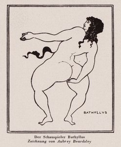 Bathyllus, Roman dancer and performer of pantomimus by Aubrey (after) Beardsley