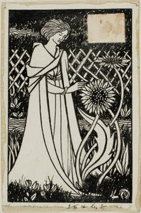 Decorative Study: Woman with Sunflowers by Aubrey Beardsley