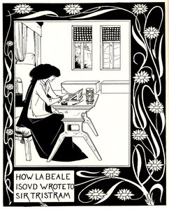 How La Beale Isoud Wrote to Sir Tristram. Illustration to the Book Le Morte d