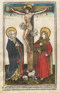 Christ on the Cross with the Virgin and Saint John by Augsburg 15th Century