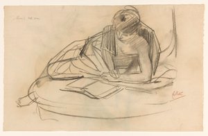 Resting Model, Reading on a Sofa