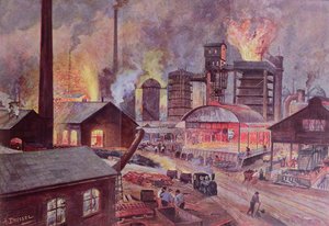 Factory with Blast Furnace, from a Series of Books on L