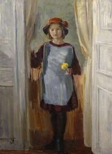 Girl in Doorway (Maria Eiebakke) 1918 by August Eiebakke