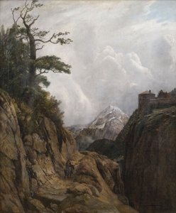 Donkey Rider in Mountain Landscape