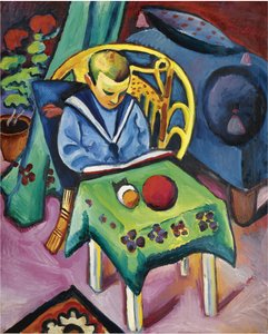 Boy with Book and Toys by August Macke