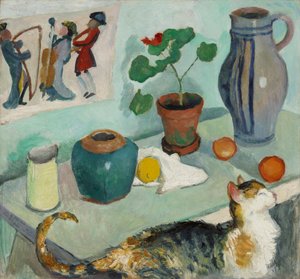 The Spirit in the House Chair: Still Life with Cat by August Macke