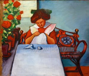 Grete Thuar at the Table by August Macke