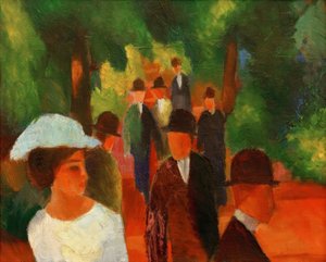 Promenade (with White Girl in Half Figure) by August Macke