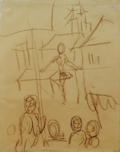 Tightrope Walker at the Market